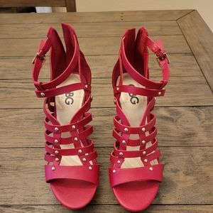 Guess brand red wedges size 7